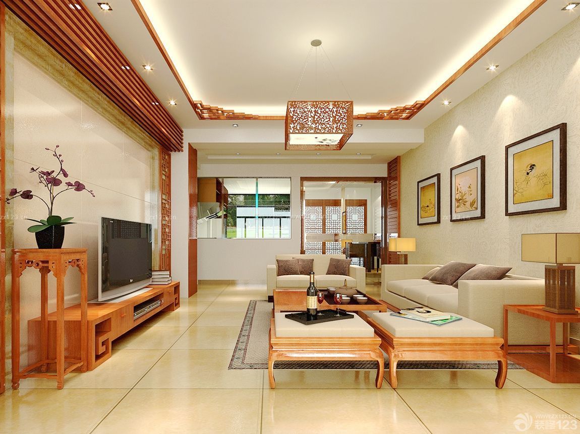 2022中式客廳吊頂裝飾效果圖大全 典雅風(fēng)韻，演繹東方美學(xué)
